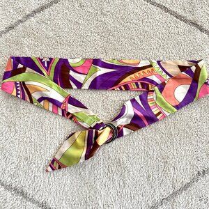 Vintage The Limited Funky Groovy Colorful Pattern Sikly Scarf Statement Belt